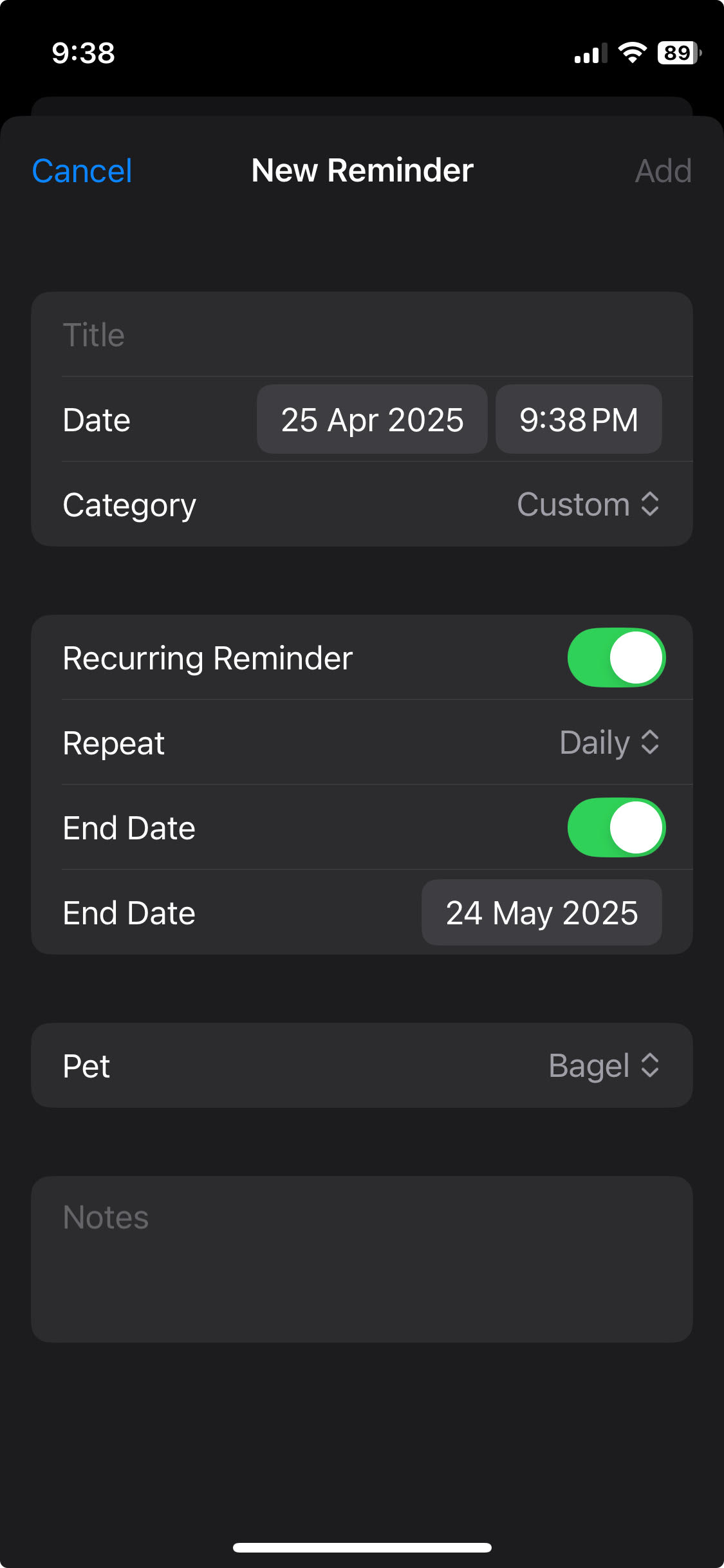Native iOS Calendar Integration